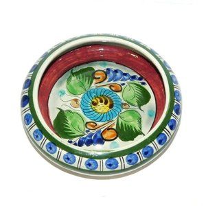 Mexico Pottery 6" Trinket Bowl Hand Painted